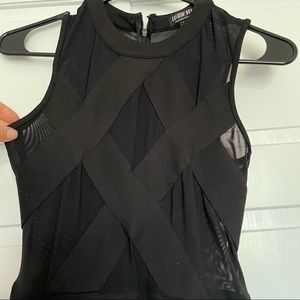 Black Mesh top bodycon dress